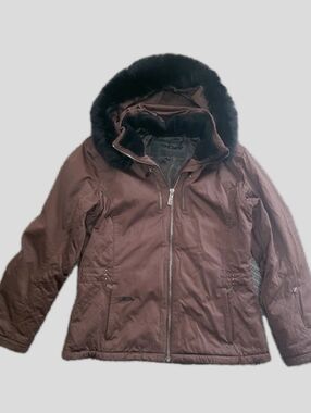 Spyder $224 Chocolate Brown Zip Up Jacket Size 14 plus